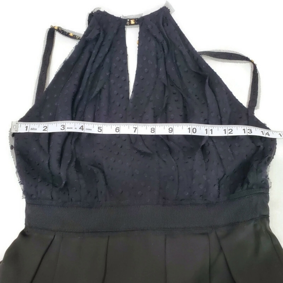 BCBG Max Azria Black Chiffon/ Tiered Ruffle Rhinestone Silk Gown Size 2 Prom - Picture 12 of 12